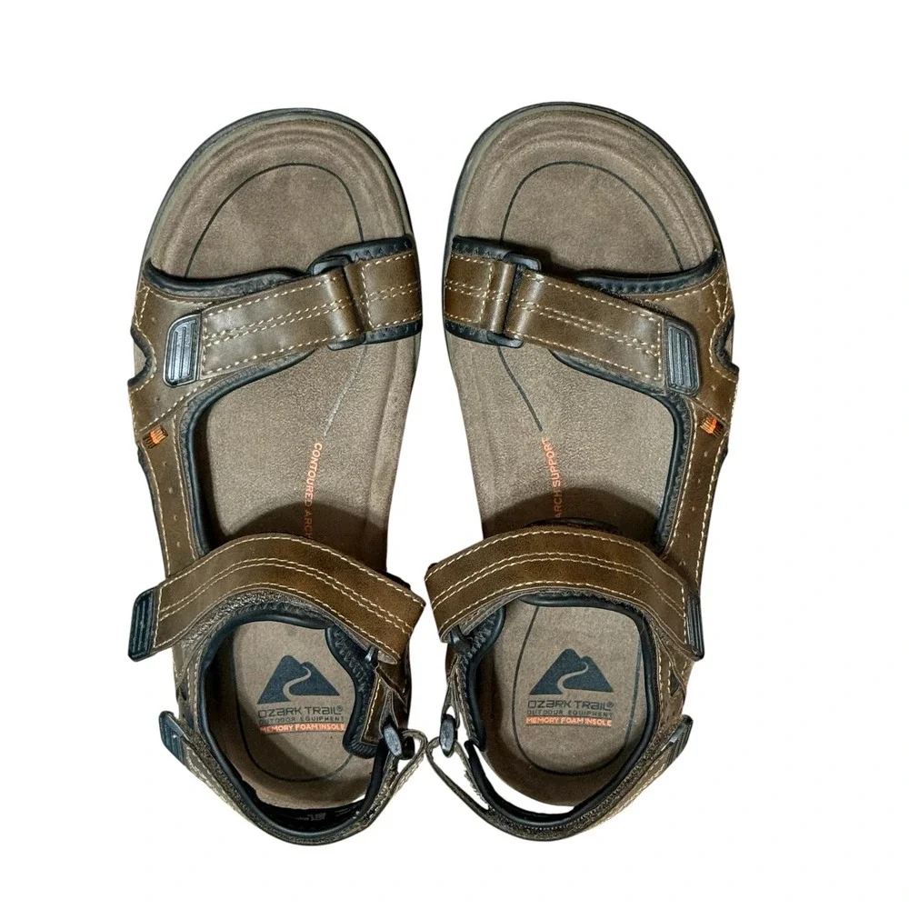 Ozark Trail Mens River Sport Hiking Sandals Memory Foam Adjustable Straps Sz-9